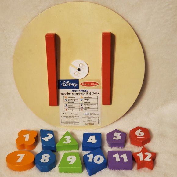 Melissa & Doug Disney Mickey Mouse Wooden Shape Sorting Clock - Picture 4 of 6